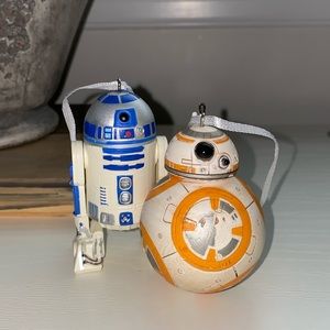 Disney STAR WARS " R2-D2 " and BB-8 Droid Resin Christmas Ornaments